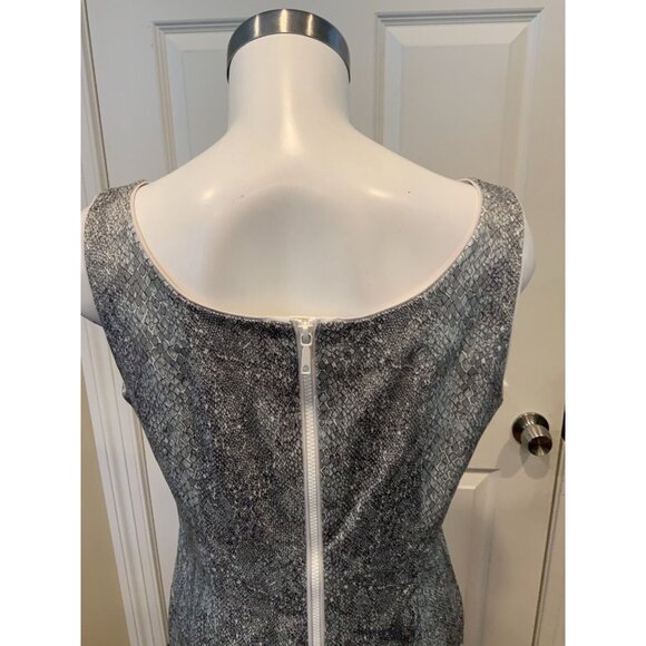 Lafayette 148 New York Navy  Gray Snakeskin Print Shift Dress, Size 10, NWT! - Picture 7 of 9